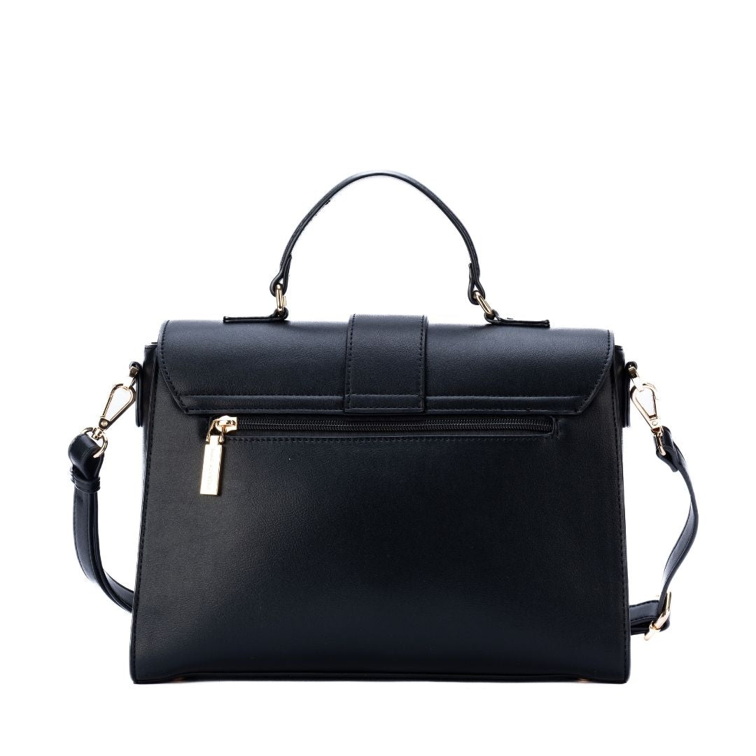Sac porté main - DESINVOLTE noir de dos
