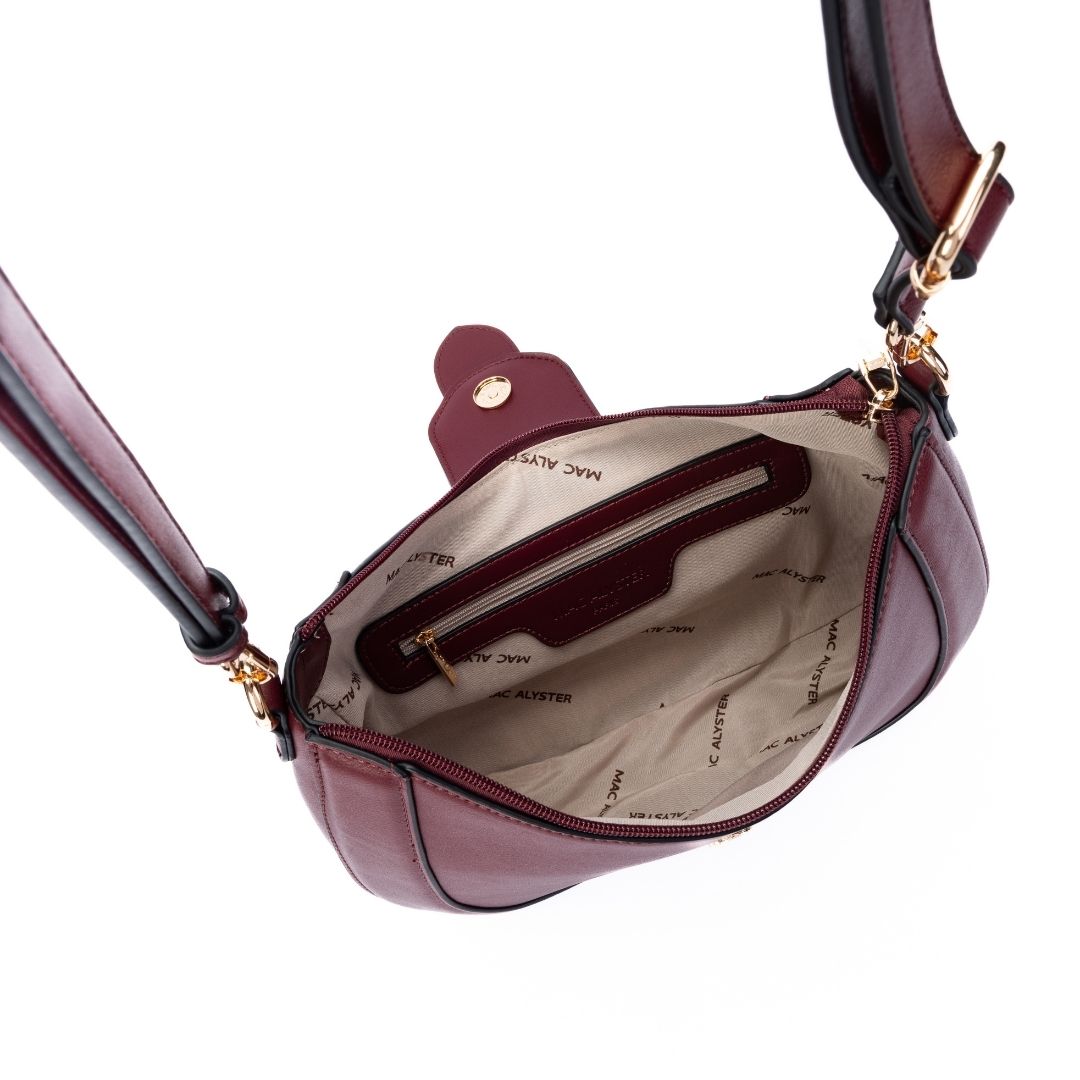 Sac besace - DESINVOLTE burgundy de haut
