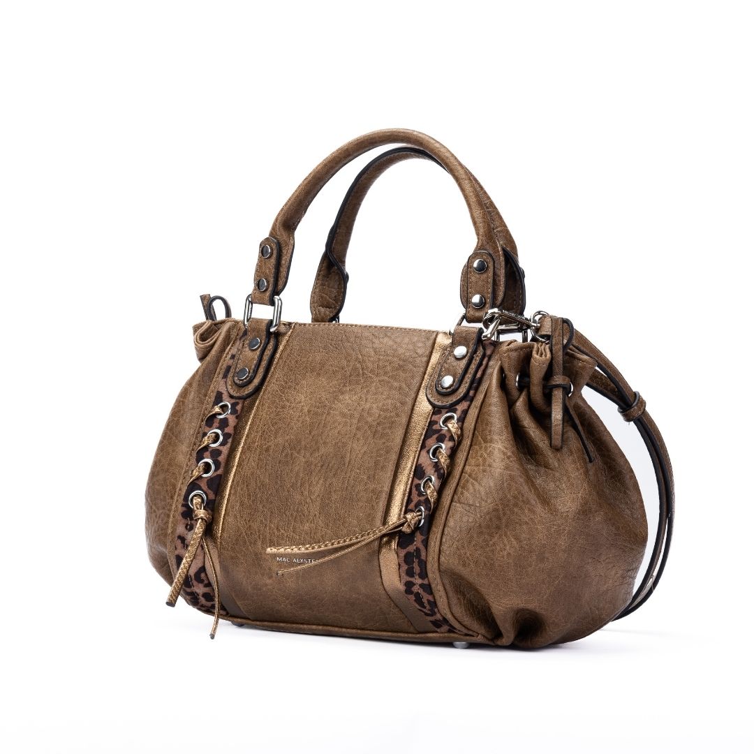 Sac bowling - CARACTERE taupe de trois-quarts