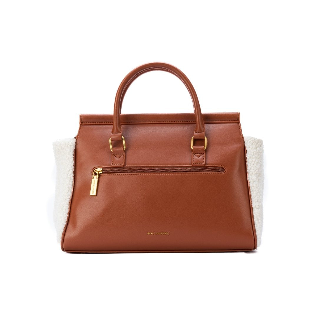 Sac porté main FRISSON en matière synthétique CAMEL de dos