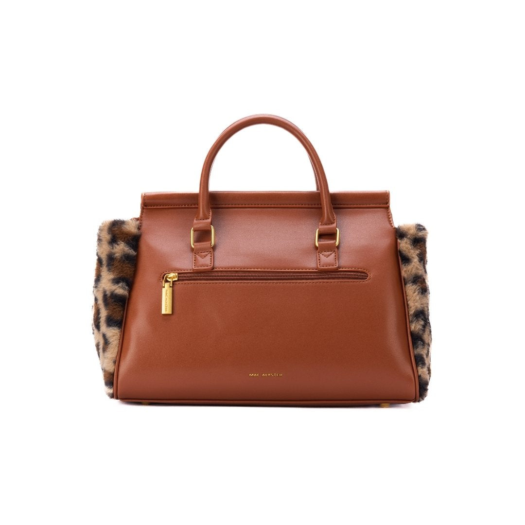 Sac porté main FRISSON en matière synthétique LEOPARD de dos