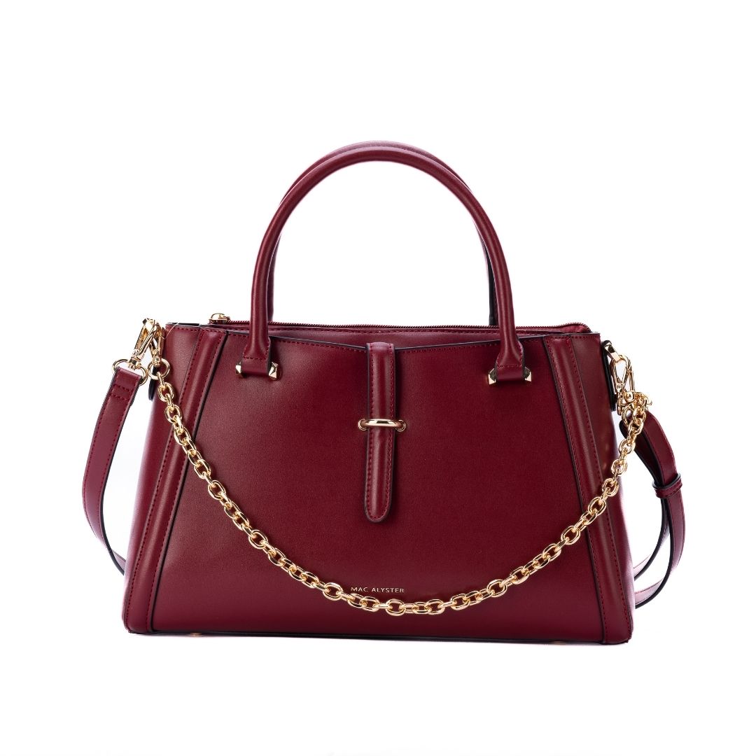 Sac porté main - RESONANCE burgundy de face