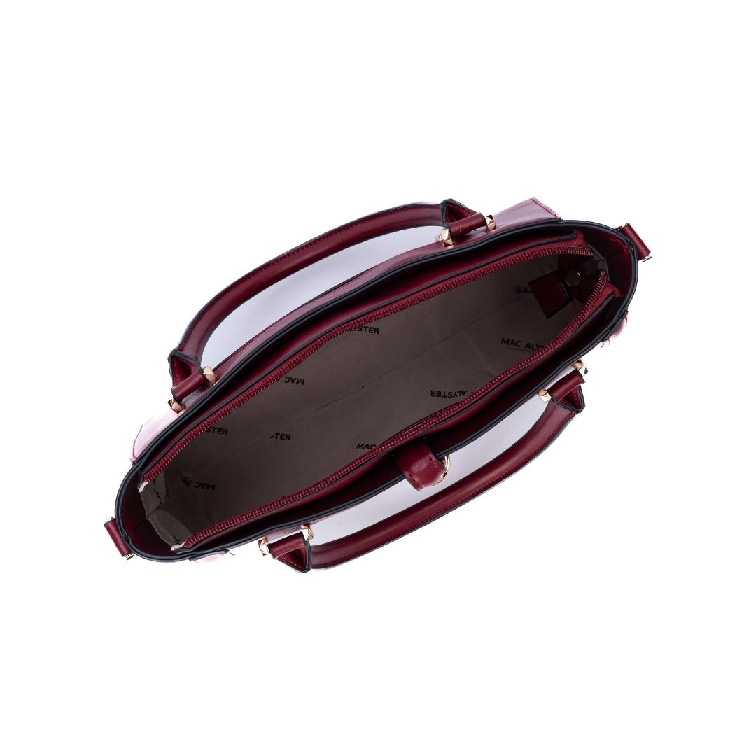 Sac porté main - RESONANCE burgundy de haut
