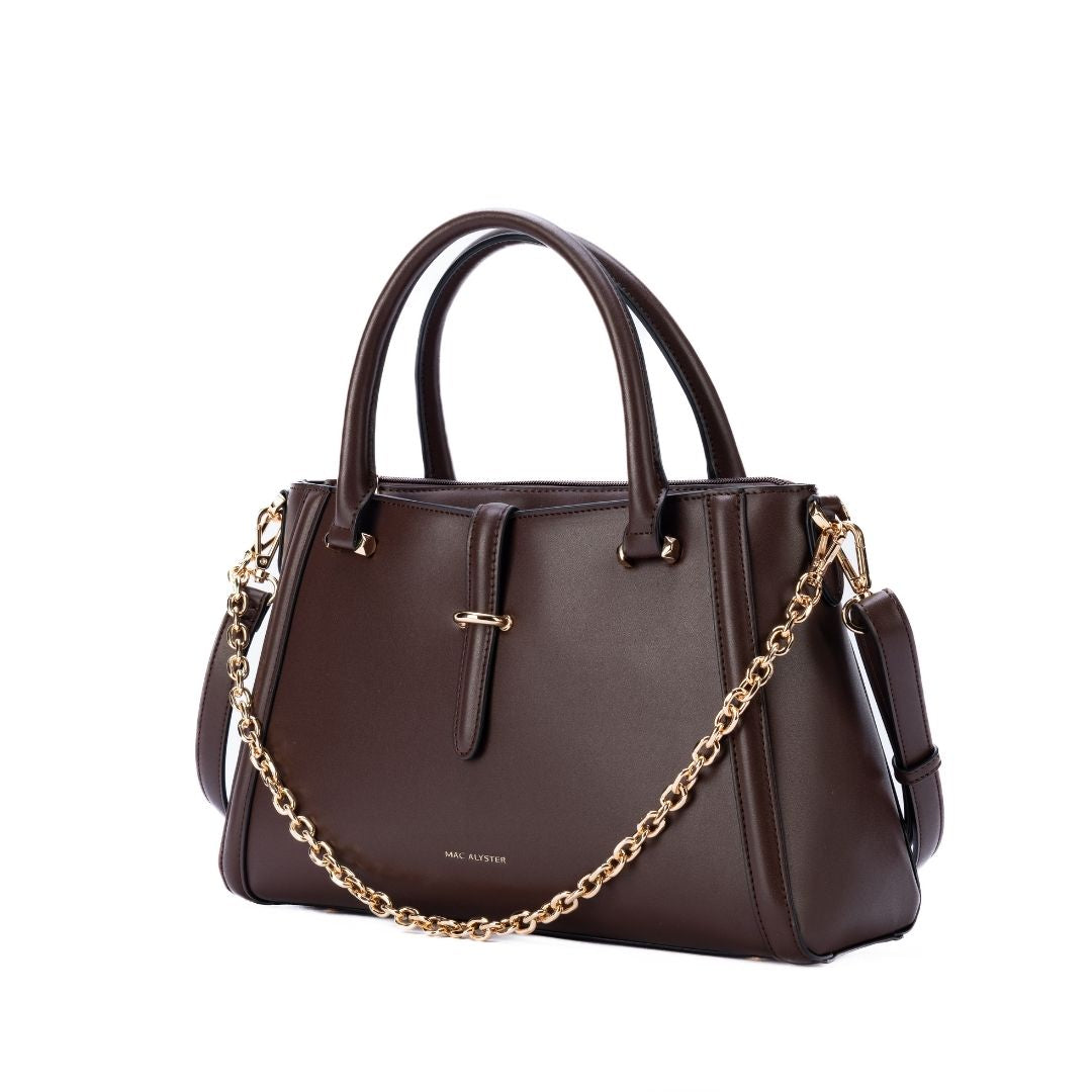 Sac porté main - RESONANCE chocolat de trois-quarts