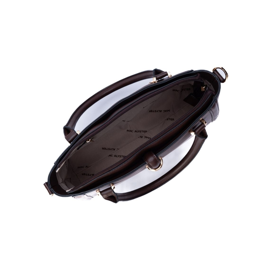 Sac porté main - RESONANCE chocolat de haut