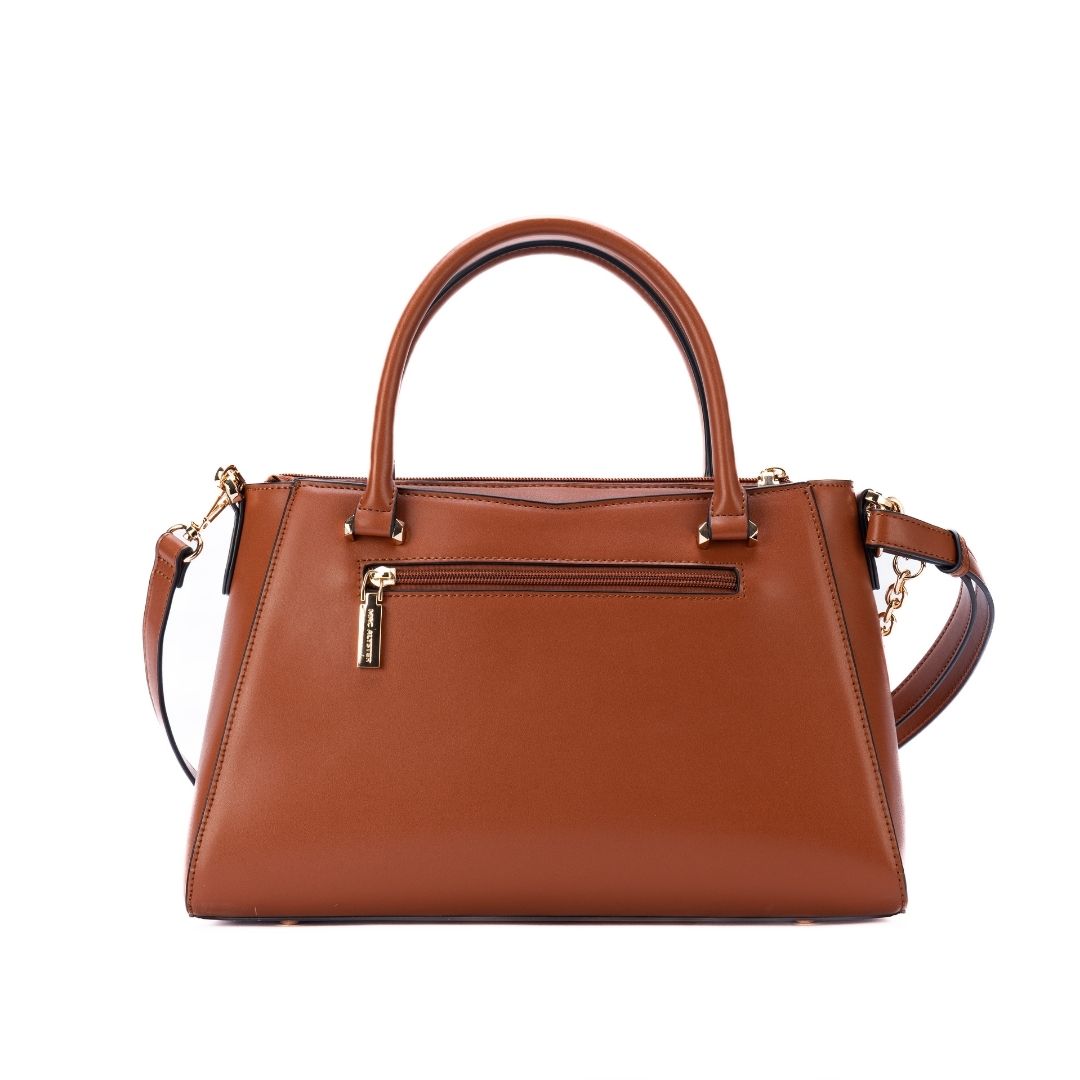 Sac porté main - RESONANCE cognac de dos