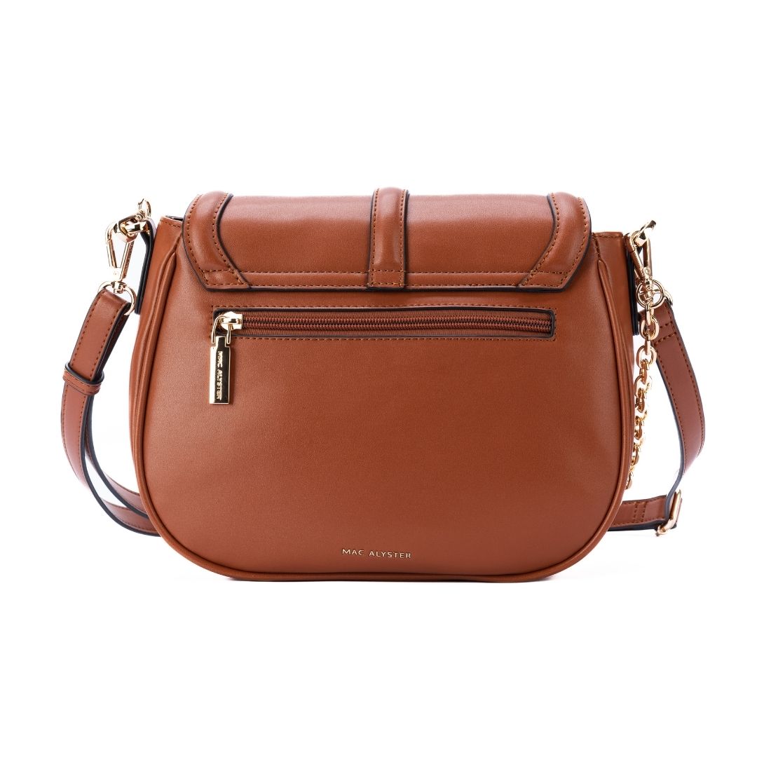Sac à rabat - RESONANCE cognac de dos
