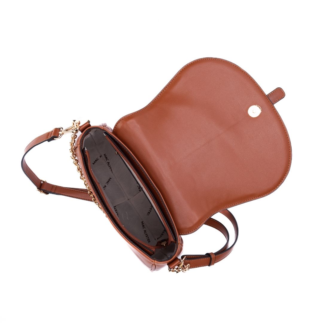 Sac à rabat - RESONANCE cognac de haut