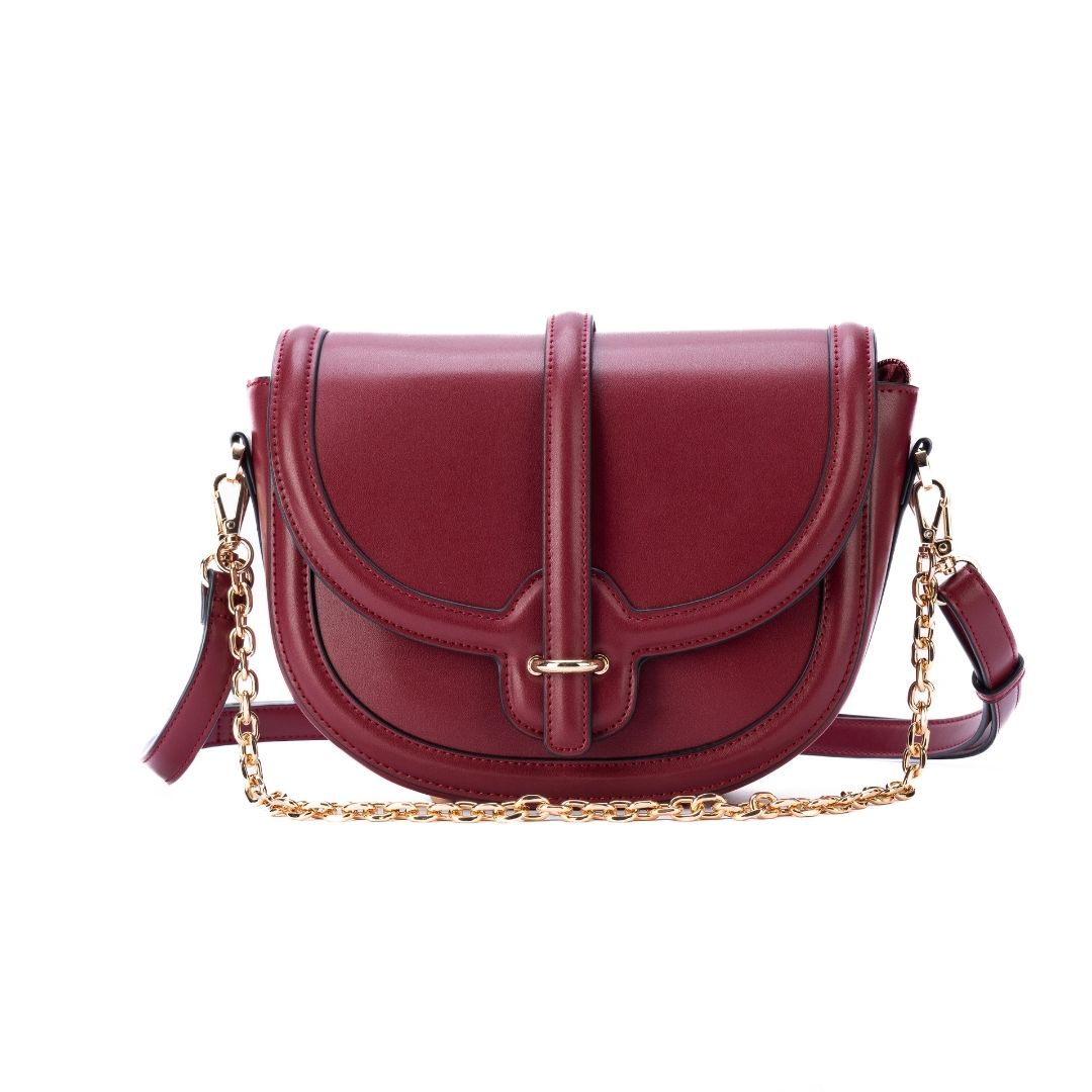 Petit sac à rabat - RESONANCE burgundy de face