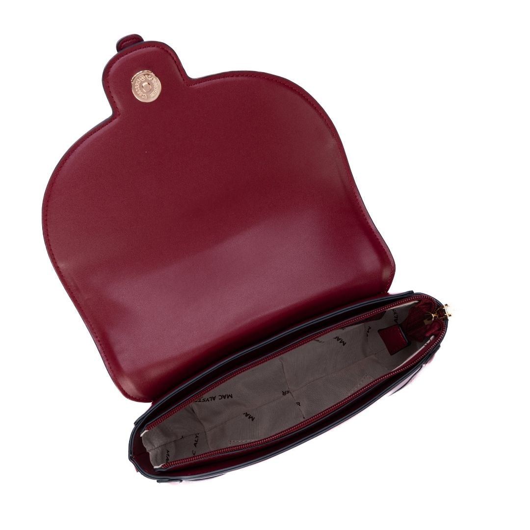 Petit sac à rabat - RESONANCE burgundy de haut