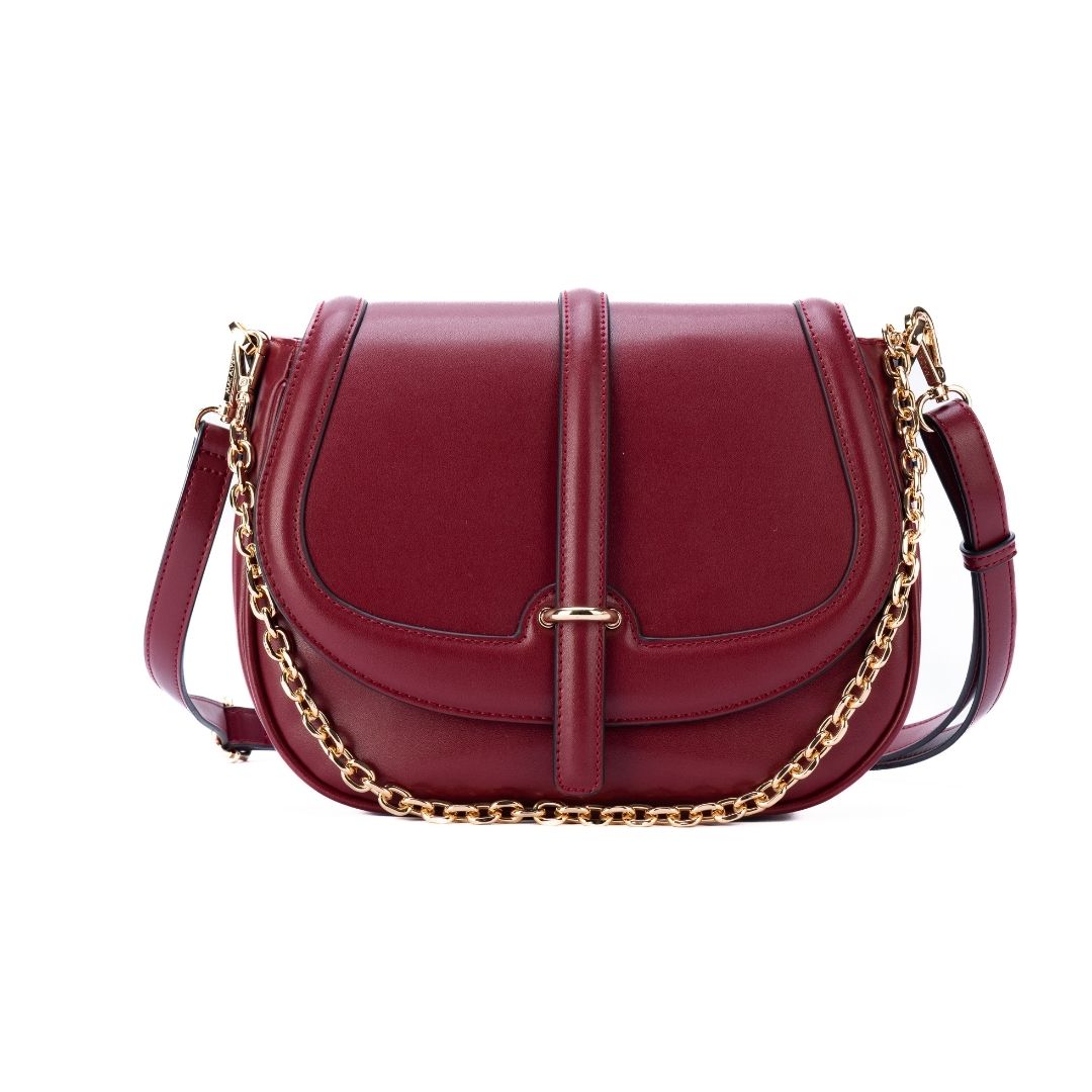 Sac à rabat - RESONANCE burgundy de face