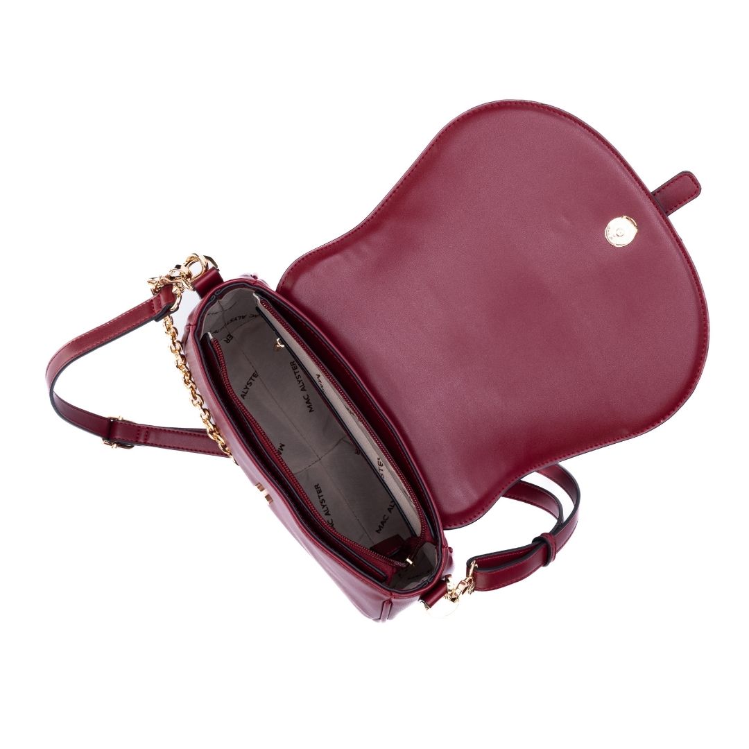 Sac à rabat - RESONANCE burgundy de haut
