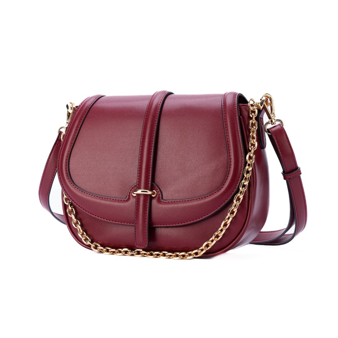 Sac à rabat - RESONANCE burgundy de trois-quarts