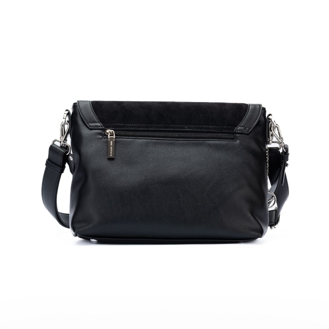 Sac à rabat - CAPTIVANTE noir de dos