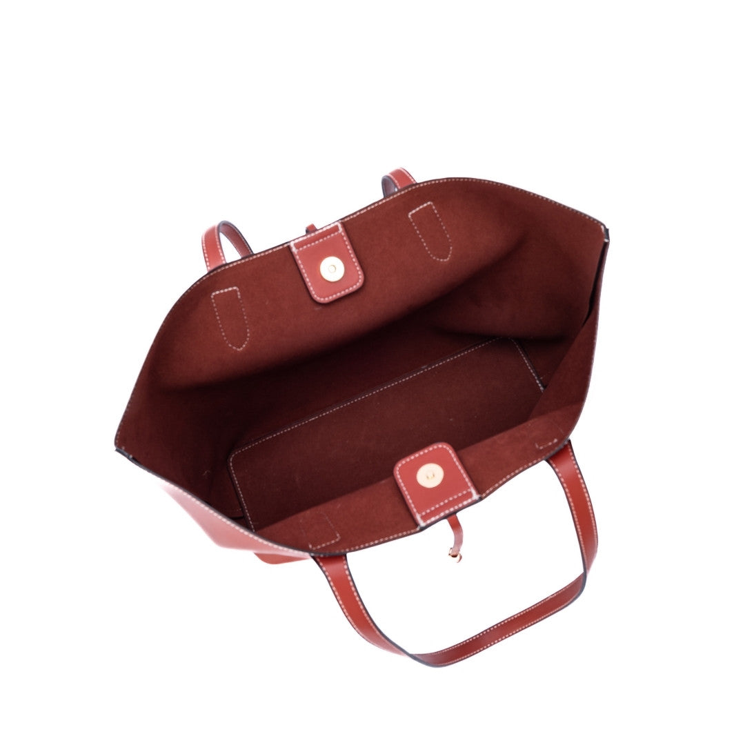 Sac shopping COUTURE en matière synthétique COGNAC de haut