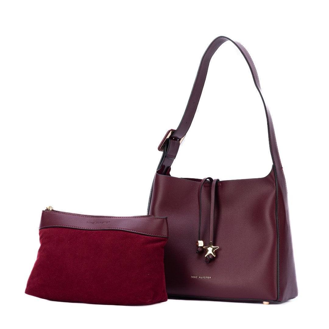 Sac trotteur-COUTURE BURGUNDY de trois-quarts
