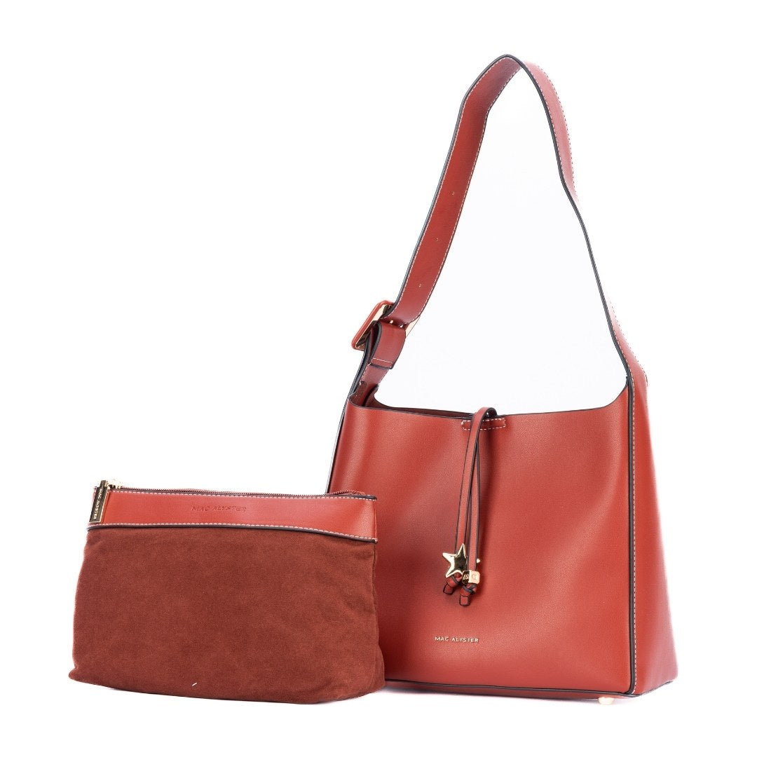 Sac trotteur-COUTURE COGNAC de trois-quarts