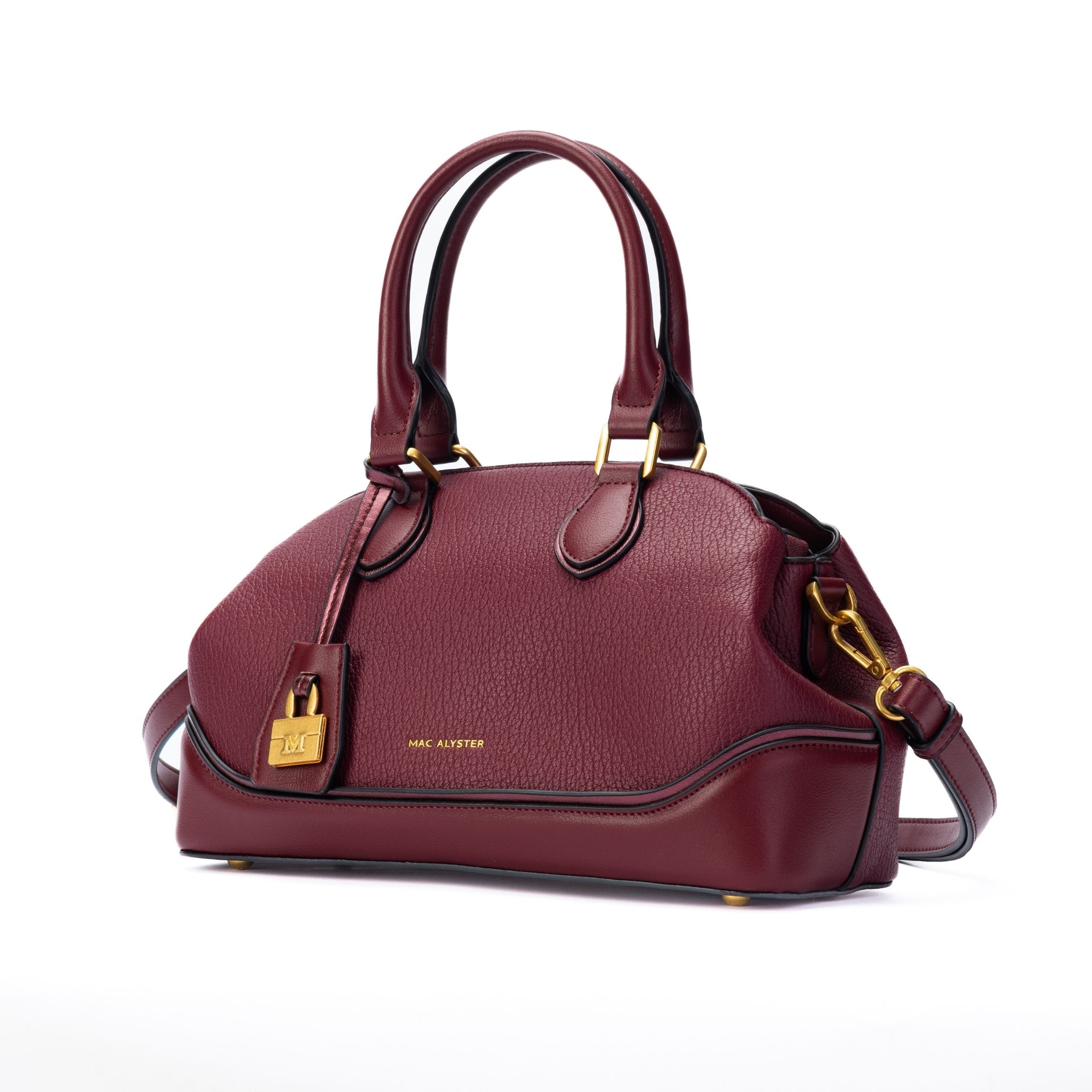 Sac bowling - BAGATELLE burgundy de trois-quarts