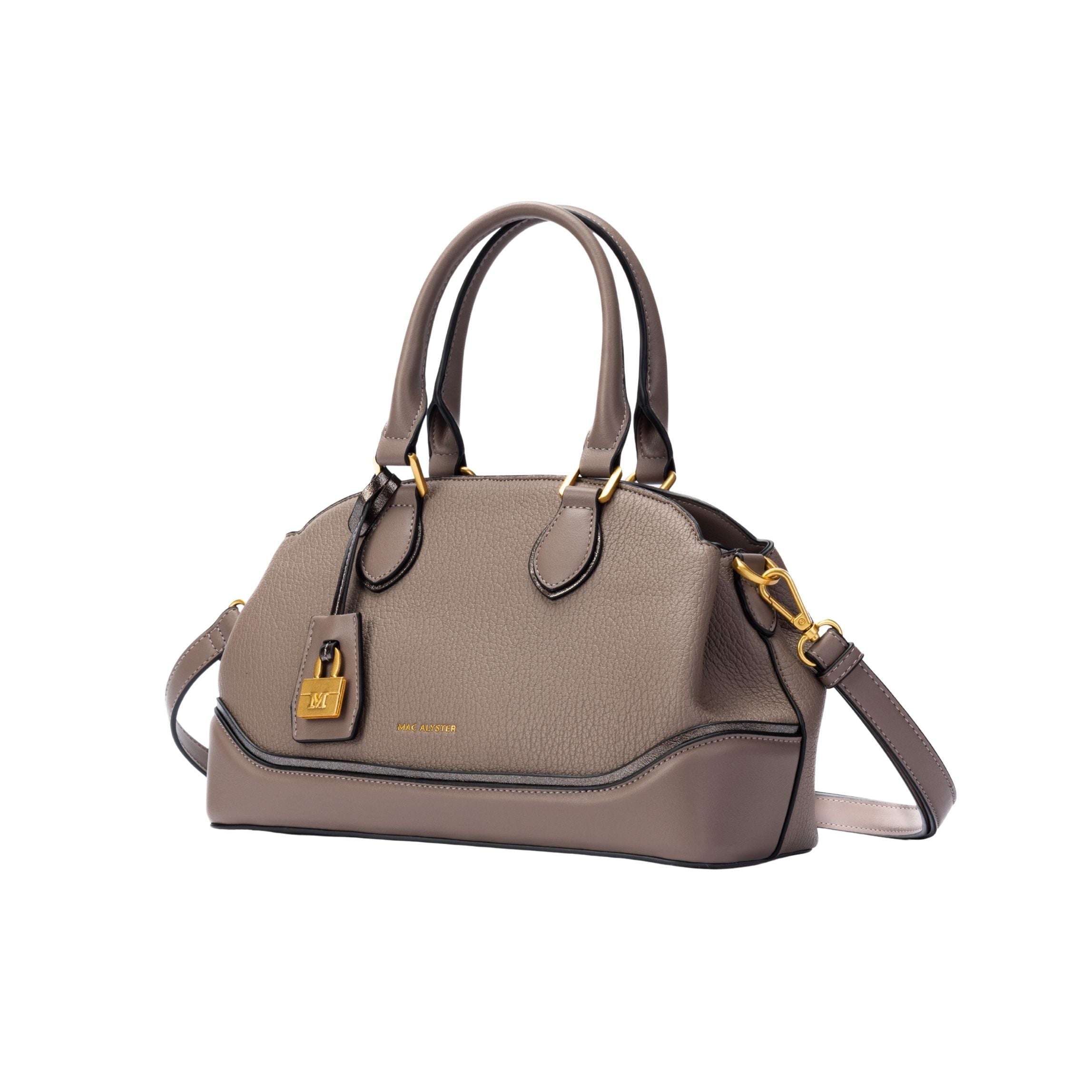 Sac bowling - BAGATELLE taupe de trois-quarts