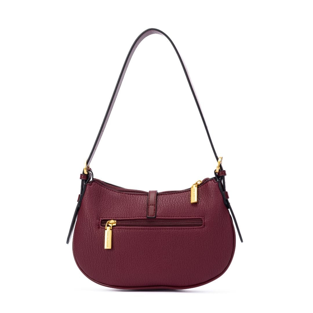 Sac baguette - BAGATELLE burgundy de dos