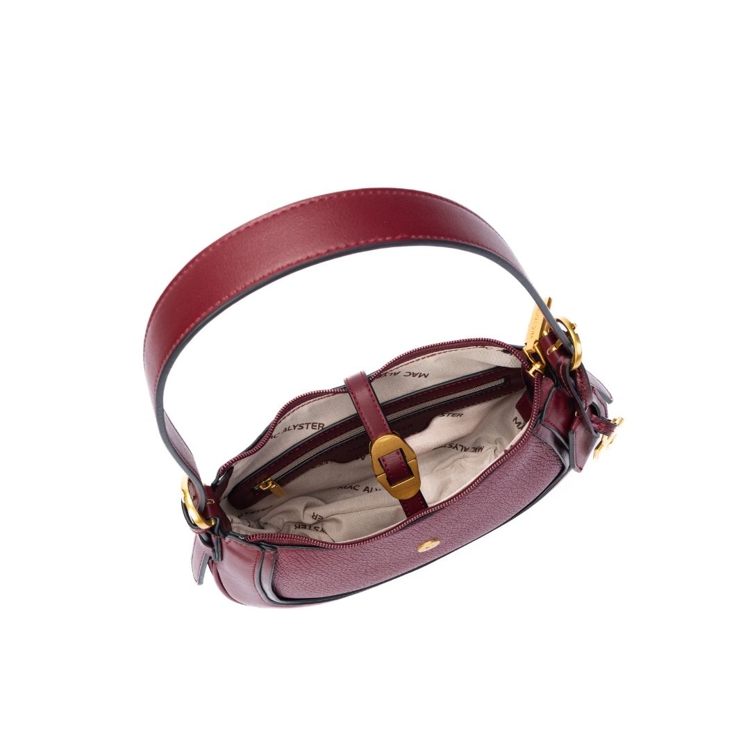 Sac baguette - BAGATELLE burgundy de haut