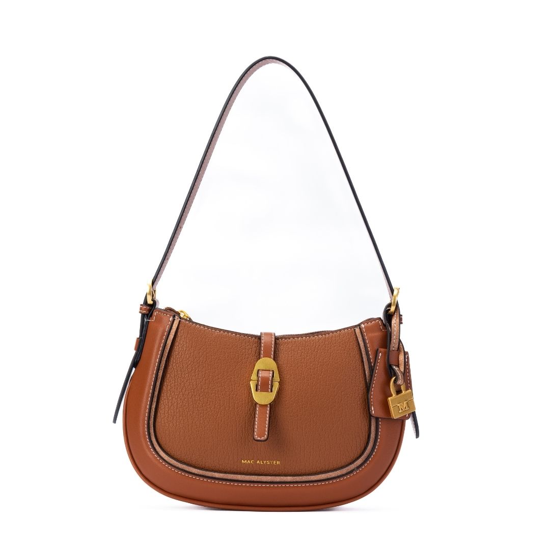 Sac baguette - BAGATELLE cognac de face
