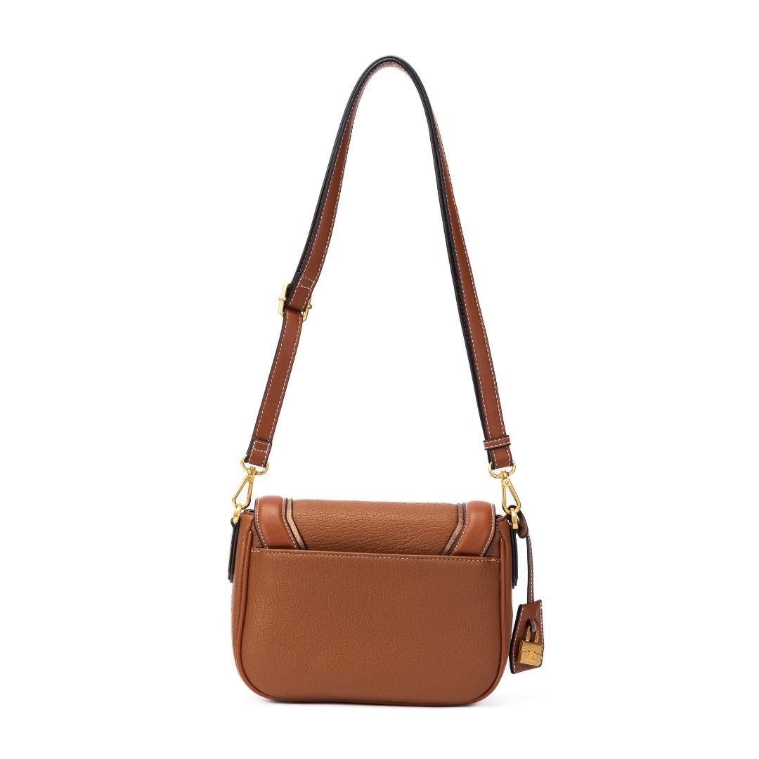 Sac à rabat - BAGATELLE cognac de dos