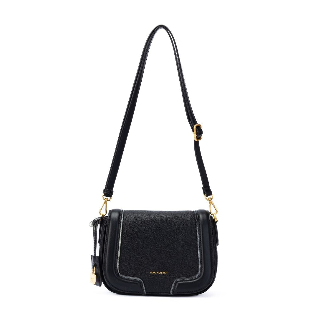 Sac à rabat - BAGATELLE noir de face