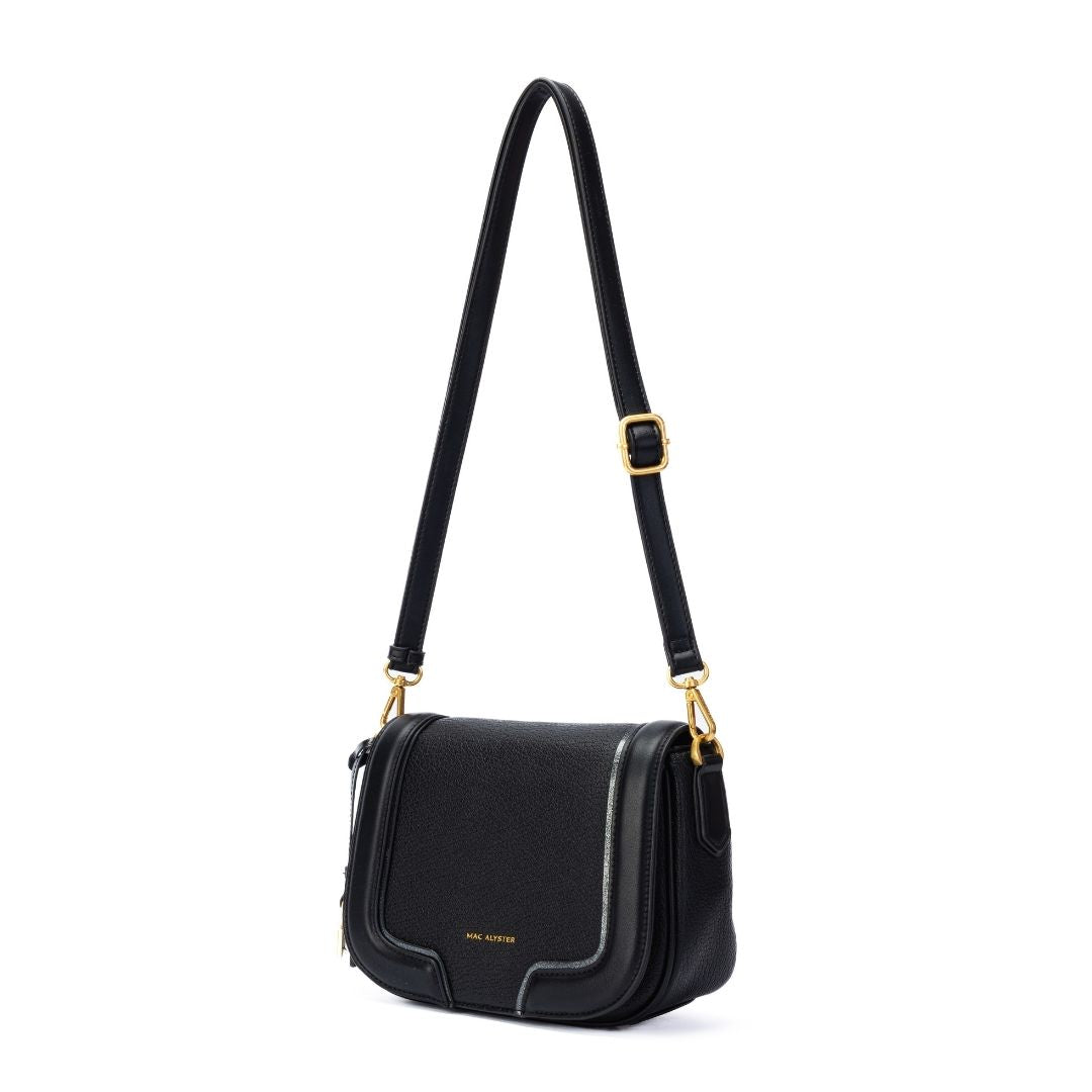 Sac à rabat - BAGATELLE noir de trois-quarts