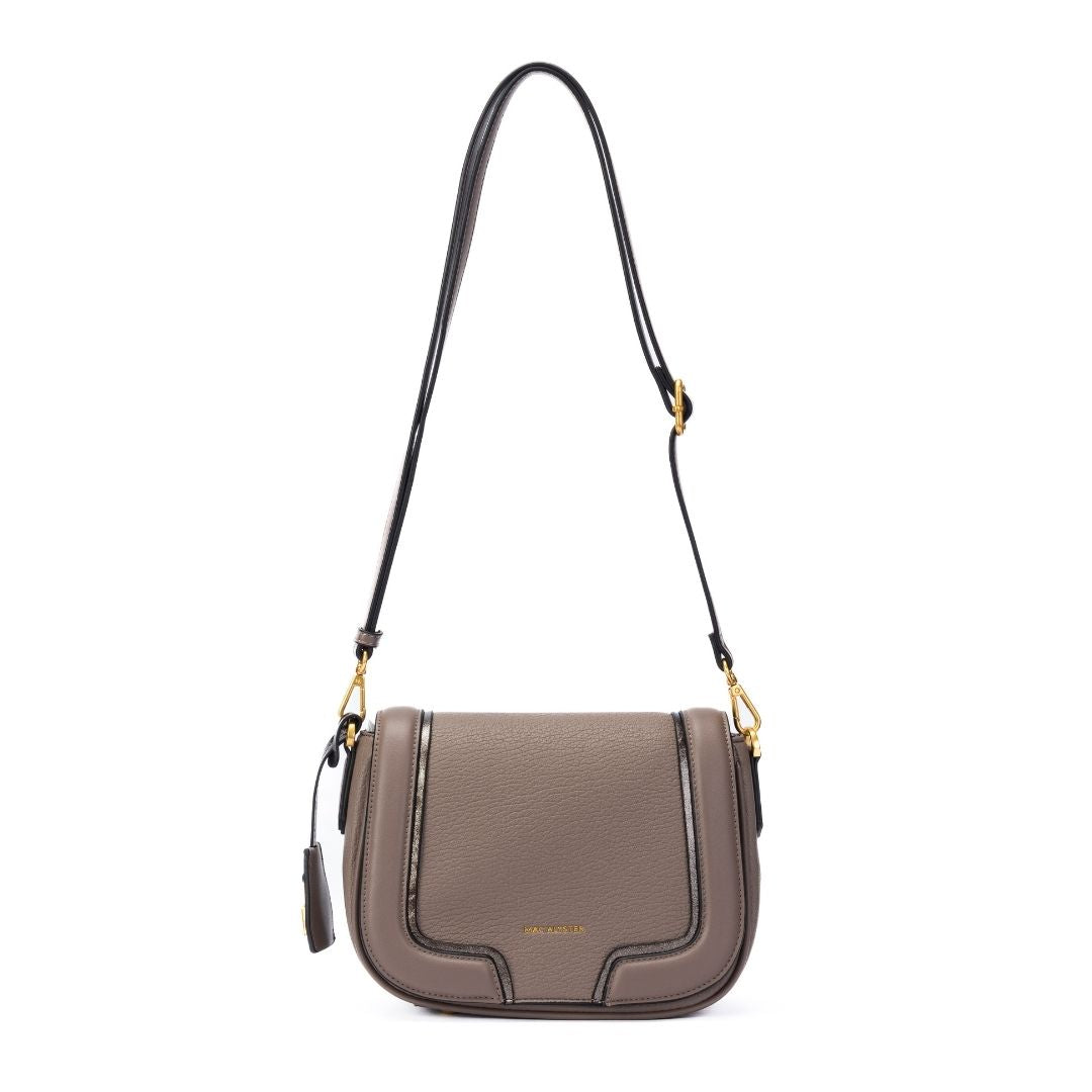 Sac à rabat - BAGATELLE taupe de face