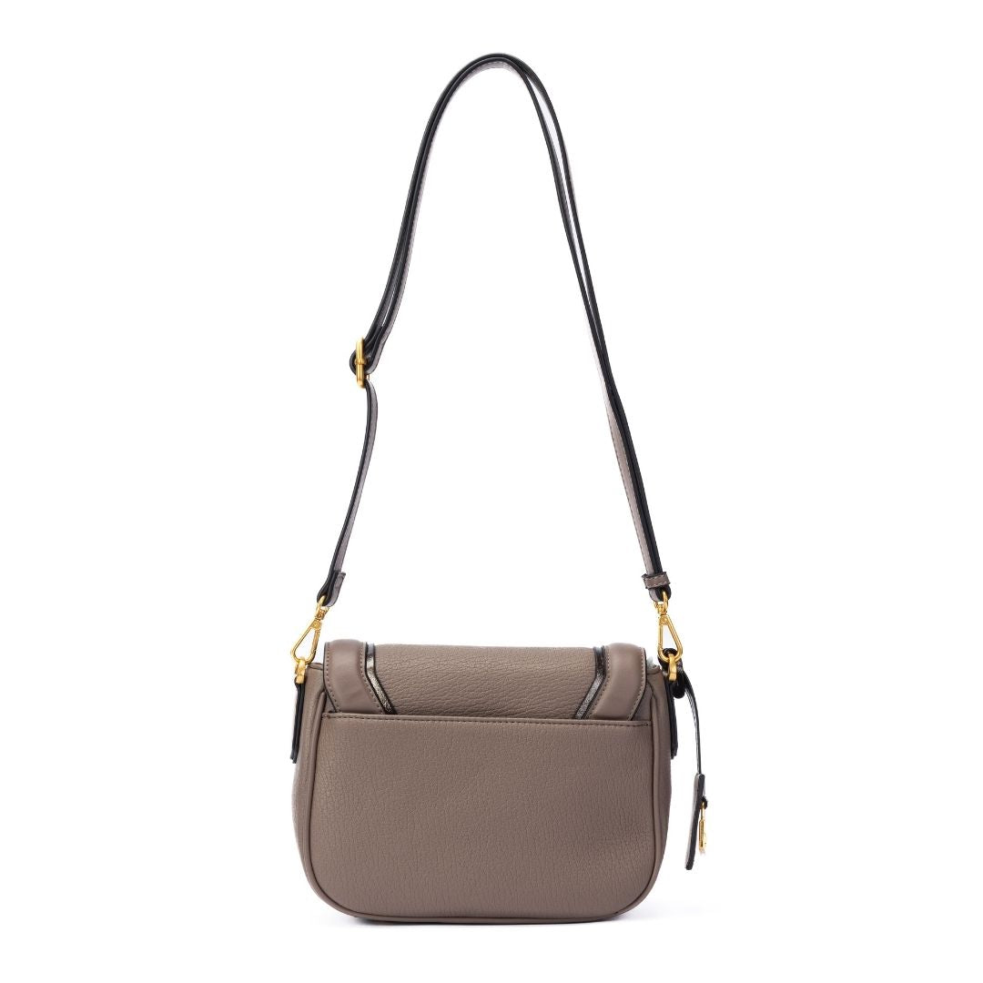 Sac à rabat - BAGATELLE taupe de dos