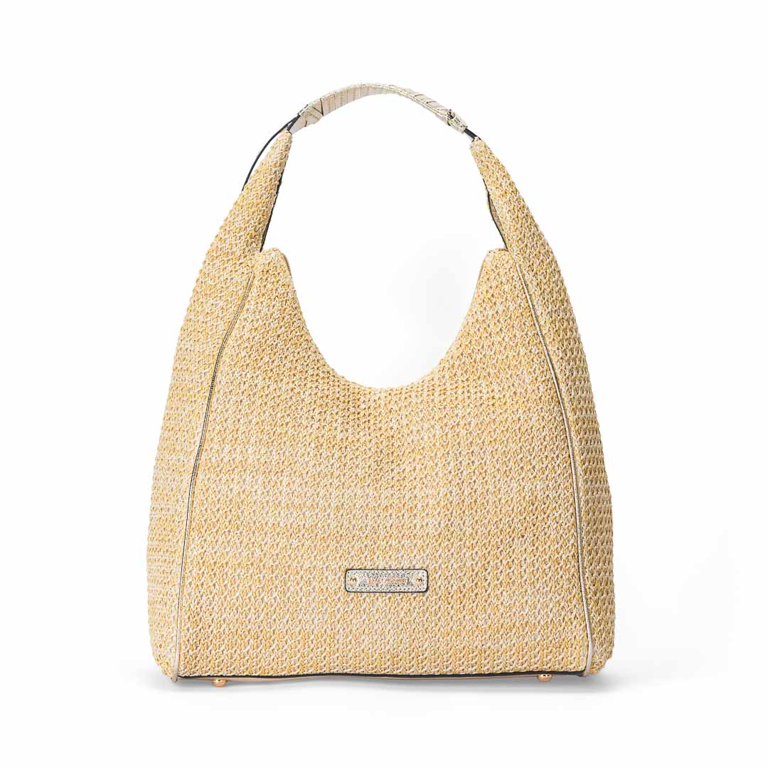 Sac hobo femme Saint-Malo Mac Alyster forme demi-lune porté épaule doré