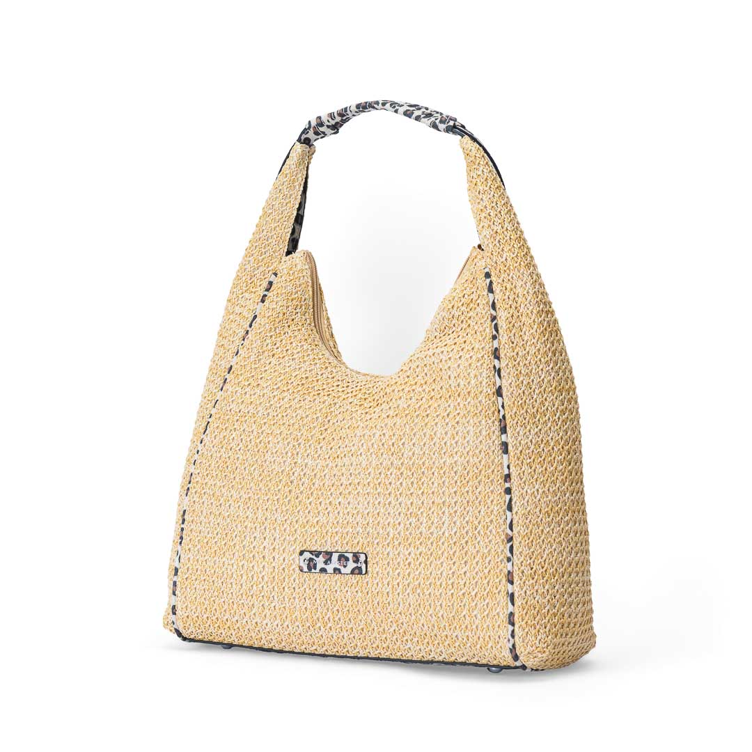 Sac hobo femme Saint-Malo Mac Alyster forme demi-lune porté épaule léopard