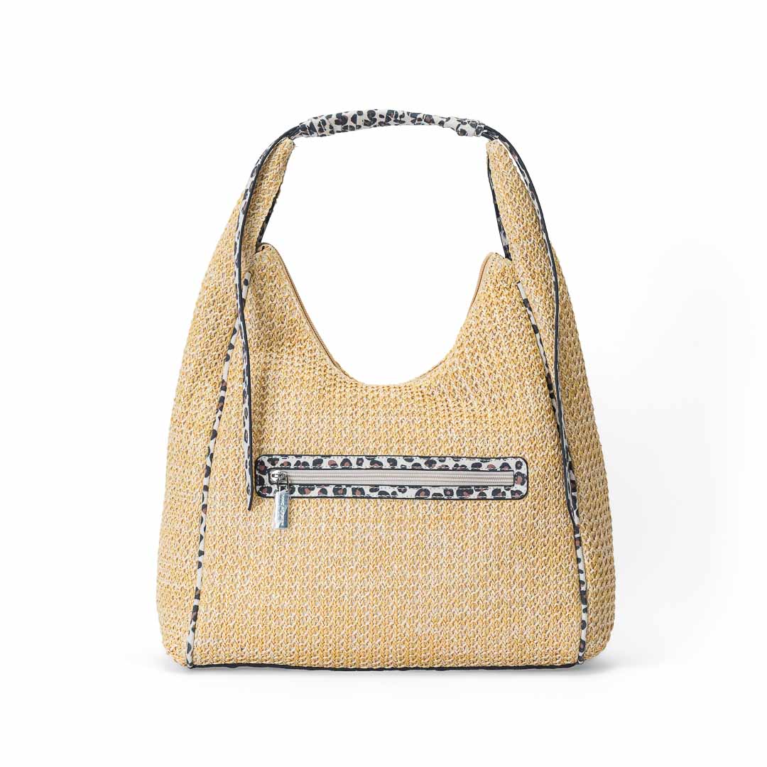 Sac hobo femme Saint-Malo Mac Alyster forme demi-lune porté épaule léopard