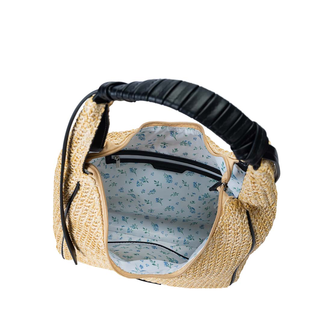 Sac hobo femme Saint-Malo Mac Alyster forme demi-lune porté épaule noir