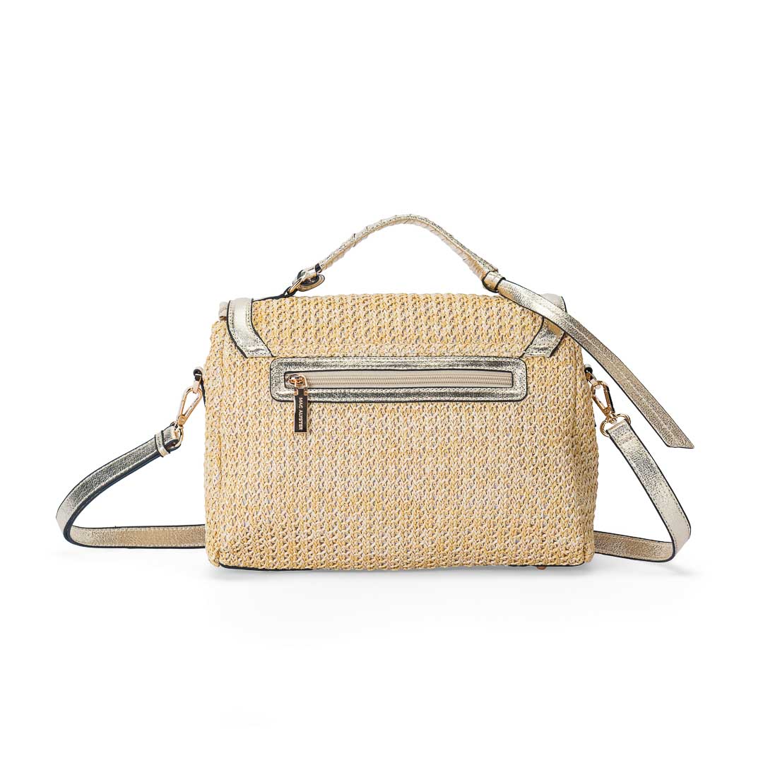 Sac porté main femme à rabat Saint-Malo Mac Alyster avec bandoulière amovible doré