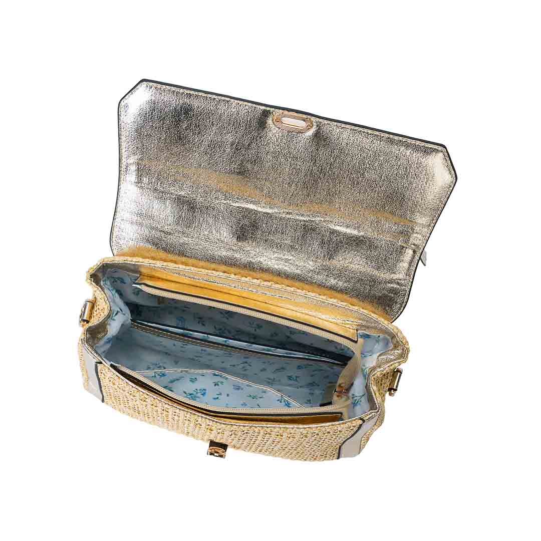 Sac porté main femme à rabat Saint-Malo Mac Alyster avec bandoulière amovible doré