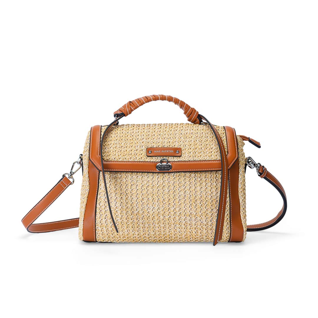 Sac porté main femme à rabat Saint-Malo Mac Alyster avec bandoulière amovible marron