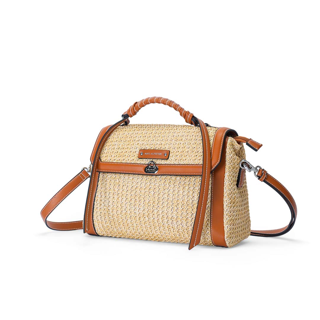 Sac porté main femme à rabat Saint-Malo Mac Alyster avec bandoulière amovible marron