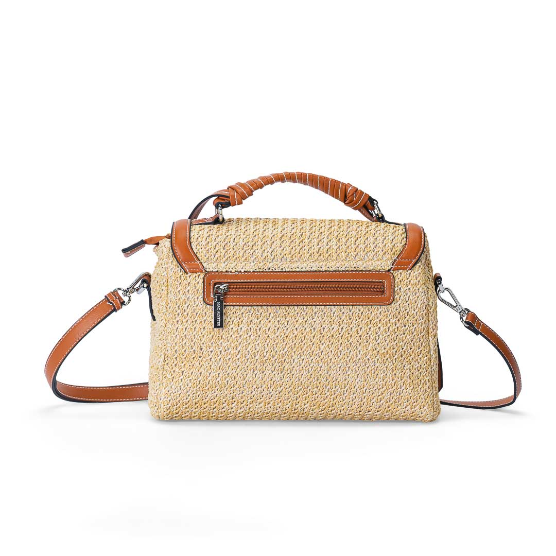 Sac porté main femme à rabat Saint-Malo Mac Alyster avec bandoulière amovible marron