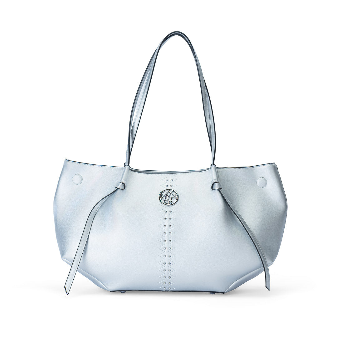 Sac cabas TENTATION argent par Mac Alyster, vue de face
