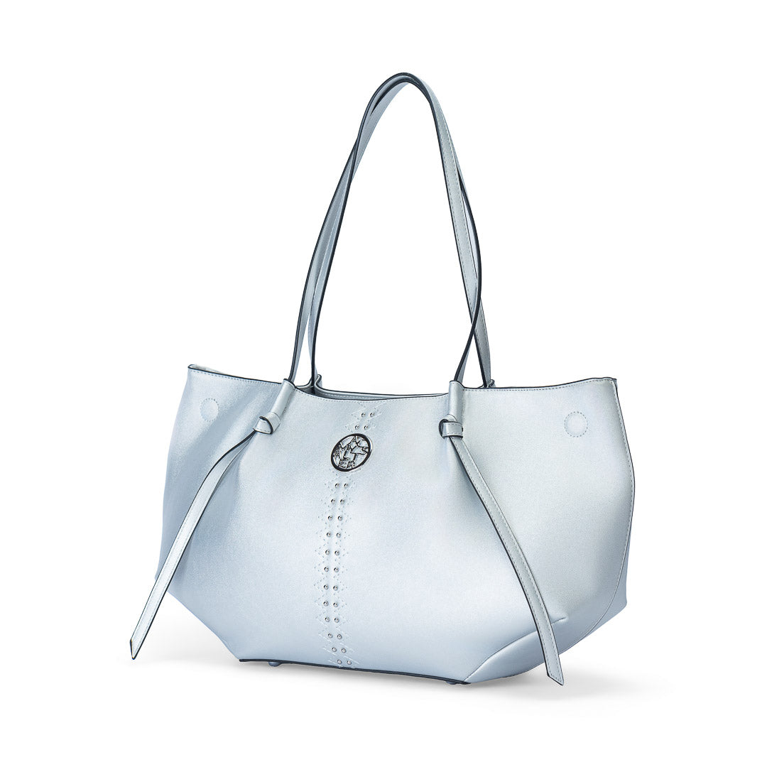 Sac cabas TENTATION argent par Mac Alyster, vue de trois-quarts