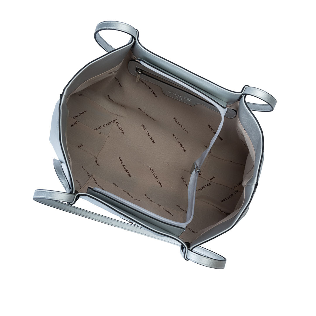 Sac cabas TENTATION argent par Mac Alyster, vue intérieur