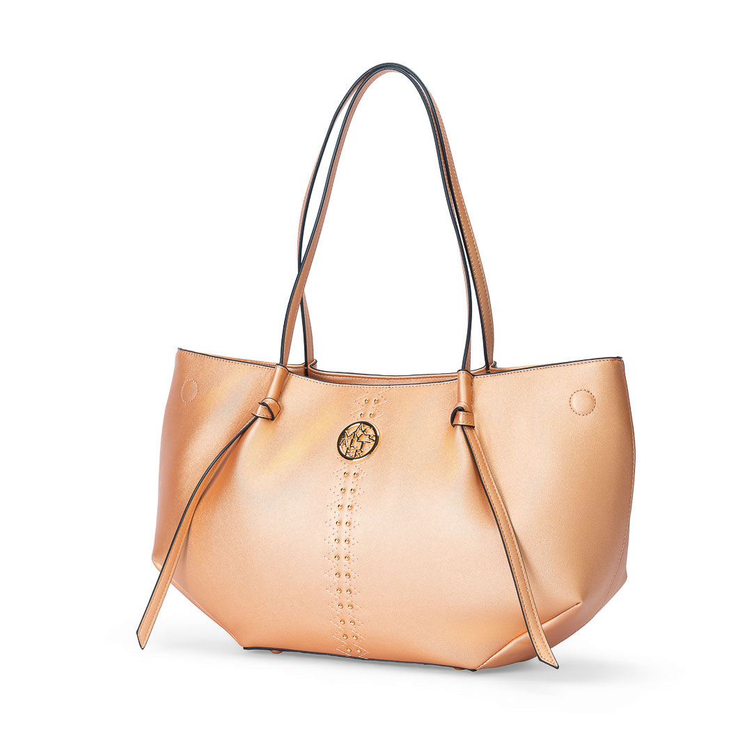 Sac cabas TENTATION or rosé par Mac Alyster, vue de trois-quarts
