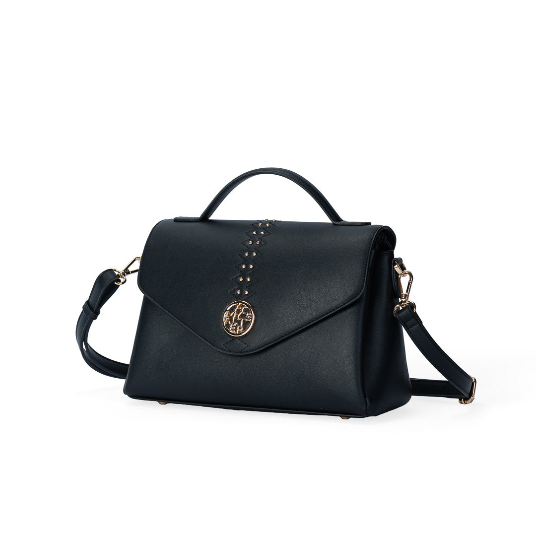 Sac à main TENTATION noir par Mac Alyster, vue de trois-quarts