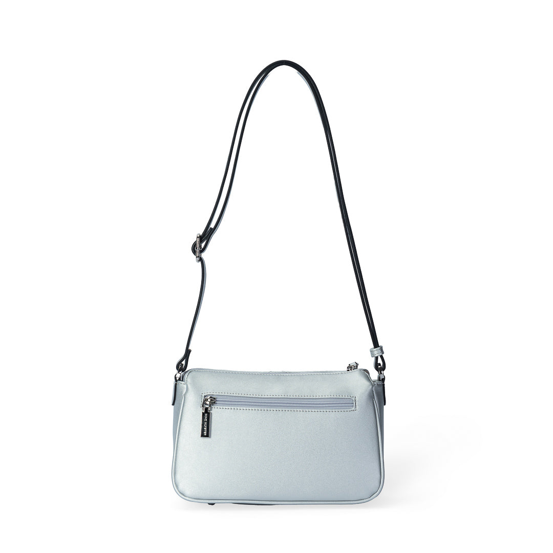 Sac bandoulière TENTATION argent par Mac Alyster, vue de dos