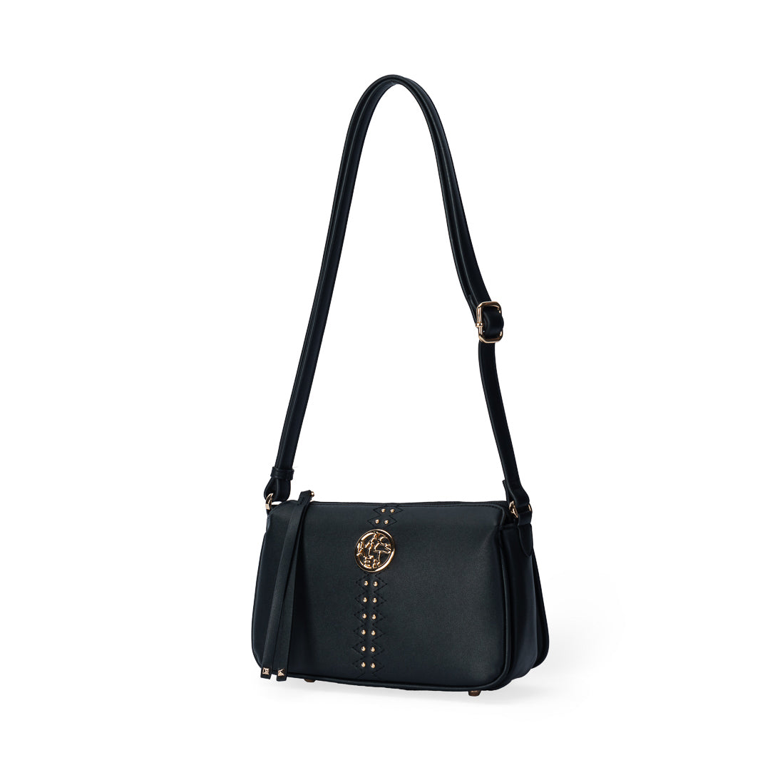 Sac bandoulière TENTATION noir par Mac Alyster, vue de trois-quarts