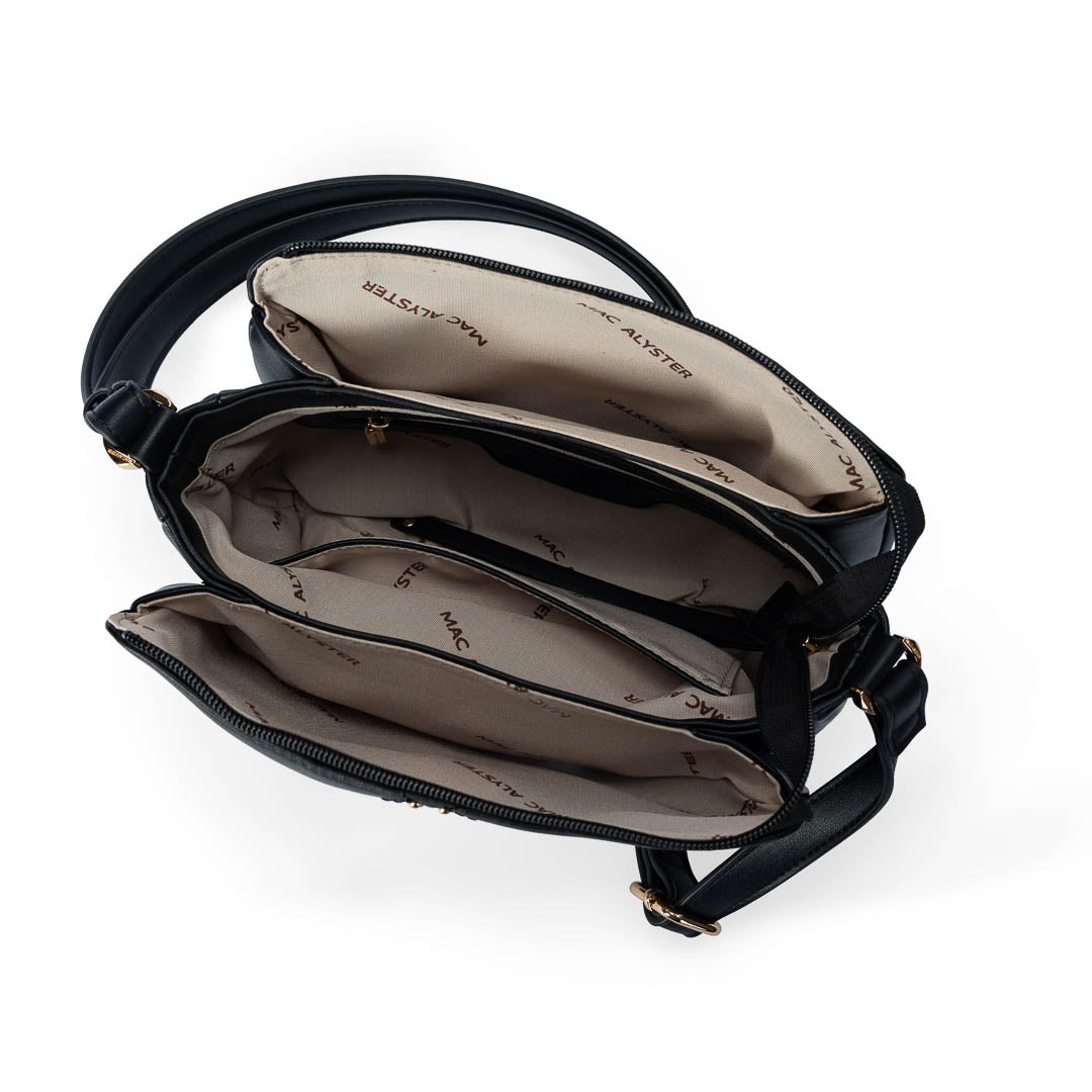 Sac bandoulière TENTATION noir par Mac Alyster, vue intérieur