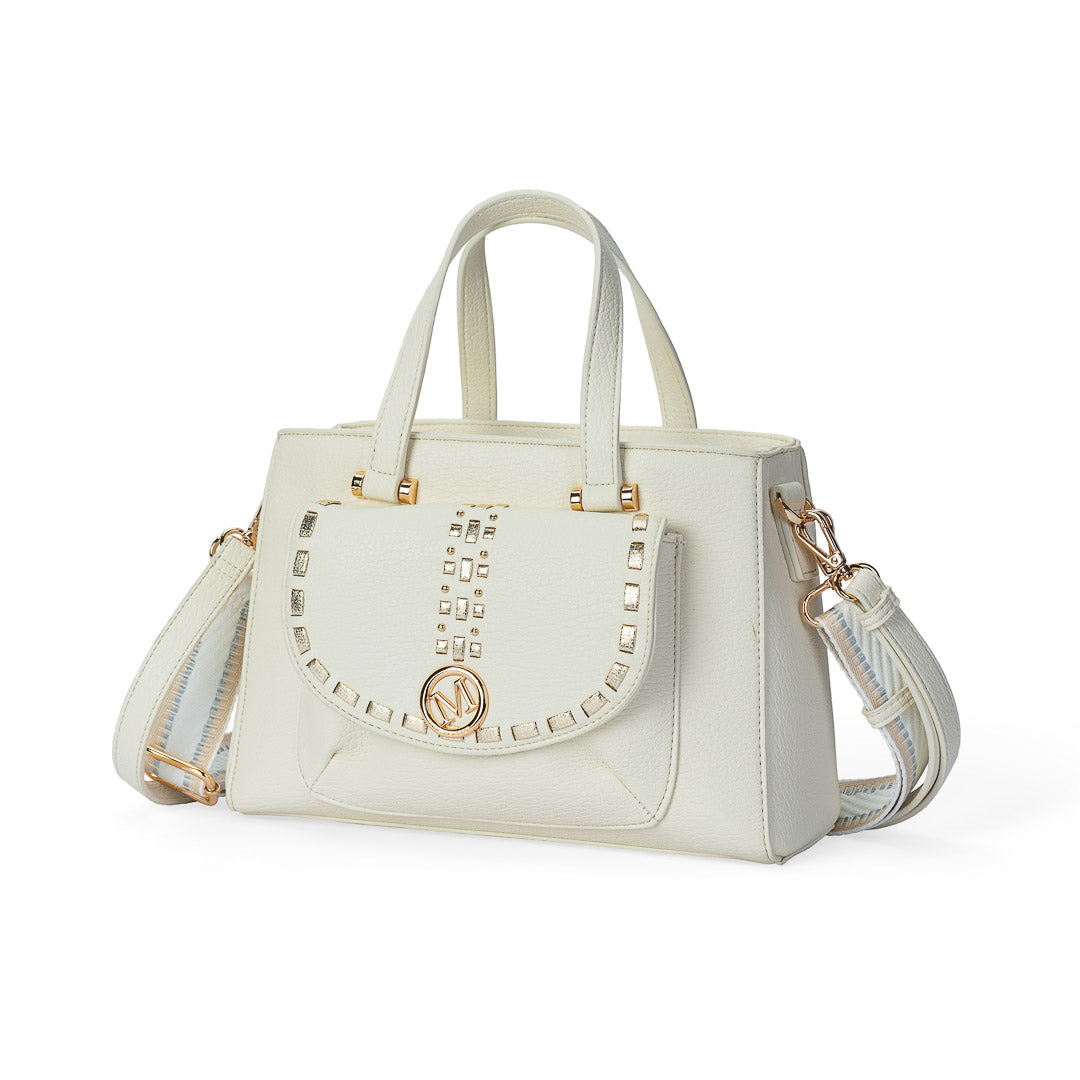 Sac à main Sweet Mac Alyster beige structuré avec poignées et bandoulières amovibles