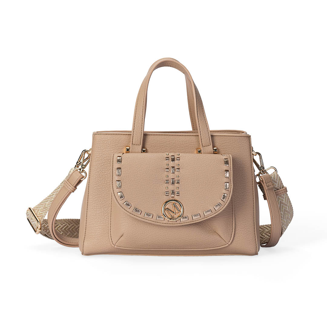 Sac à main Sweet Mac Alyster nougat structuré avec poignées et bandoulières amovibles